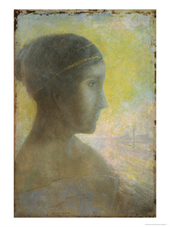 Head Of A Young Woman In Profile by Odilon Redon Pricing Limited Edition Print image