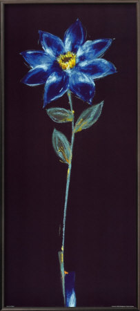Midnight Blue Daisy Panel by Alfred Gockel Pricing Limited Edition Print image