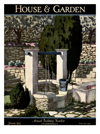 House & Garden Cover - January 1927 by Pierre Brissaud Pricing Limited Edition Print image