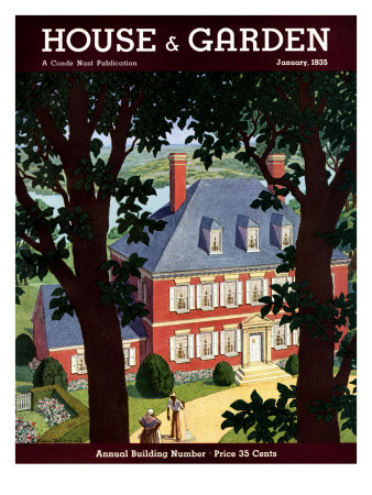 House & Garden Cover - January 1935 by Pierre Brissaud Pricing Limited Edition Print image