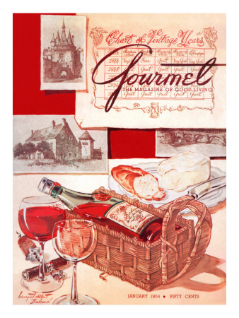 Gourmet Cover - January 1954 by Henry Stahlhut Pricing Limited Edition Print image