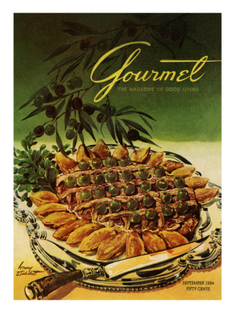 Gourmet Cover - September 1954 by Henry Stahlhut Pricing Limited Edition Print image