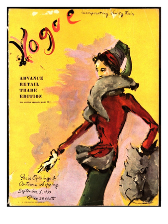 Vogue Cover - September 1937 by Christian Berard Pricing Limited Edition Print image