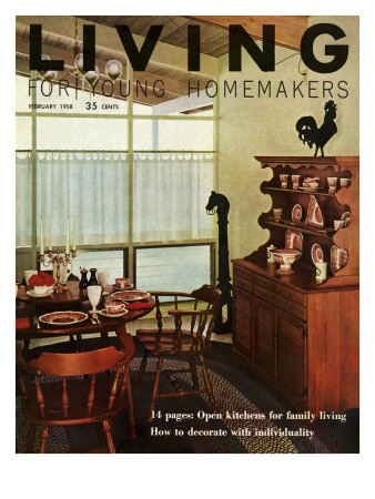 Living For Young Homemakers Cover - February 1958 by Ernest Silva Pricing Limited Edition Print image