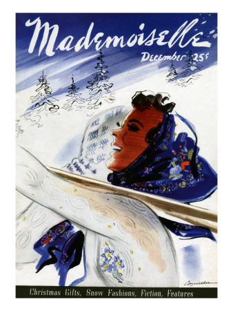 Mademoiselle Cover - December 1936 by Jean Coquillot Pricing Limited Edition Print image
