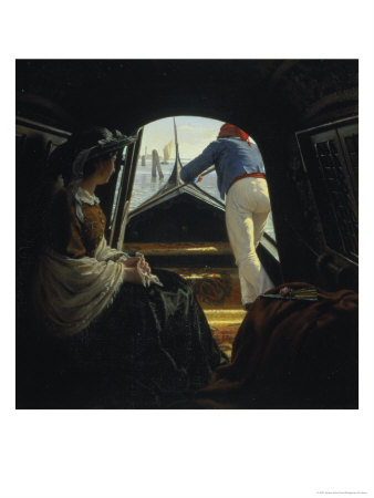 In The Gondola, 1859 by Johann Julius Exner Pricing Limited Edition Print image