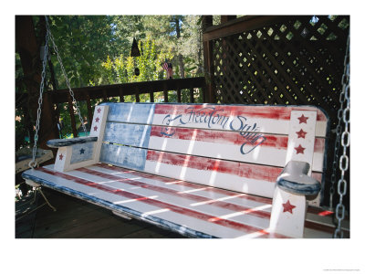 Let Freedom Swing Swinging Bench; Sutter Creek Is A Mining Town In The Gold Country Of California by Gina Martin Pricing Limited Edition Print image