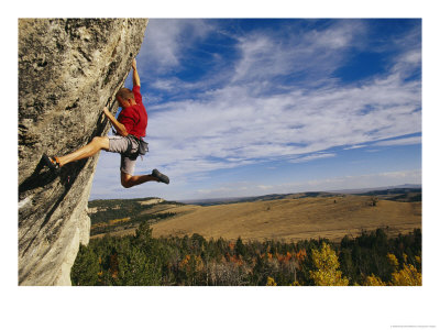 Young Man Climbing The Rock Feature Known As Bobcat Logic by Bobby Model Pricing Limited Edition Print image