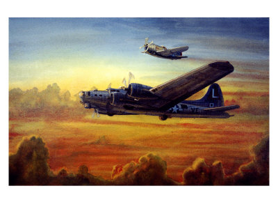 Wwii, B-17 Bomber With P-47 Escort by Jim Horan Pricing Limited Edition Print image