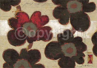 Ornament Red Flowers by Joadoor Pricing Limited Edition Print image