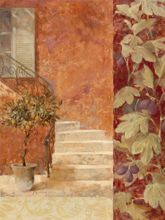Courtyard Stairs by Fabrice De Villeneuve Pricing Limited Edition Print image