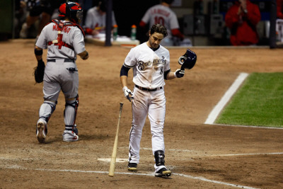 St Louis Cardinals V Milwaukee Brewers - Playoffs Game Six, Milwaukee, Wi - October 16: Ryan Braun by Scott Boehm Pricing Limited Edition Print image
