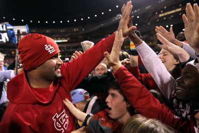 2011 World Series Game 7 - Rangers V Cardinals, St Louis, Mo - October 28: Albert Pujols by Ezra Shaw Pricing Limited Edition Print image