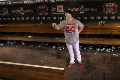 2011 World Series Game 7 - Rangers V Cardinals, St Louis, Mo - October 28: Mark Mcguire by Ezra Shaw Pricing Limited Edition Print image