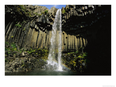 The Svartifoss Waterfall Is Flanked By Basalt Columns by Sisse Brimberg Pricing Limited Edition Print image