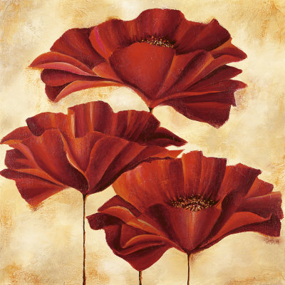 Three Poppies Ii by Nicola Rabbett Pricing Limited Edition Print image