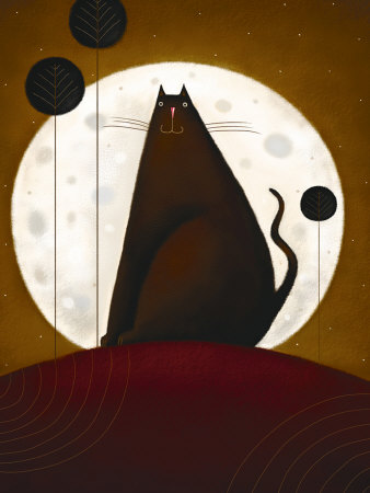 Cat And The Moon I by Jo Parry Pricing Limited Edition Print image