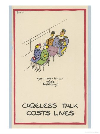 Careless Talk Costs Lives: You Never Know Whos Listening! by Fougasse Pricing Limited Edition Print image