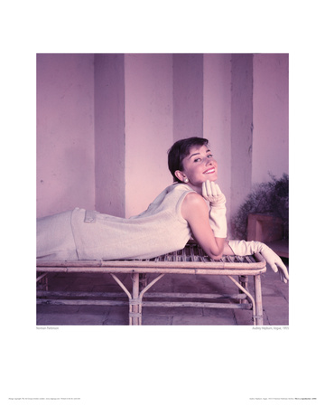 Audrey Hepburn, Vogue, 1955 by Norman Parkinson Pricing Limited Edition Print image