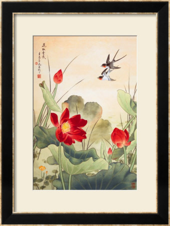 Birds Over Lotus Pond by Fangyu Meng Pricing Limited Edition Print image