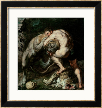 Hercules Fighting The Nemean Lion by Peter Paul Rubens Pricing Limited Edition Print image