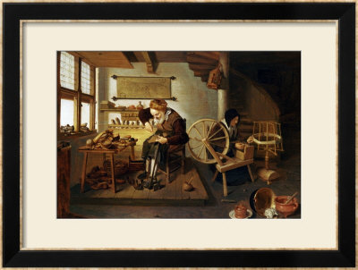 The Interior Of A Cobbler's Shop, 1653 by Gerritsz. Quiryn Van Brekelenkam Pricing Limited Edition Print image