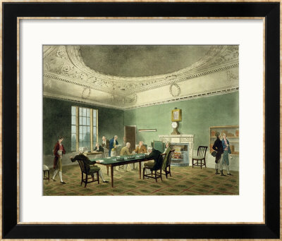 Board Of Trade From Ackermann's Microcosm Of London by T. & Pugin Rowlandson Pricing Limited Edition Print image