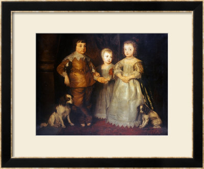 Group Portrait Of The Children Of King Charles I, Full Length by Sir Anthony Van Dyck Pricing Limited Edition Print image