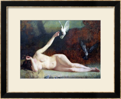 Woman With Pigeons, Circa 1883 by Ernst Philippe Zacharie Pricing Limited Edition Print image