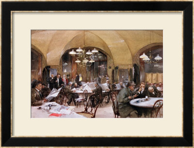 Cafe Griensteidl, Vienna, 1890 by Reinhold Volkel Pricing Limited Edition Print image