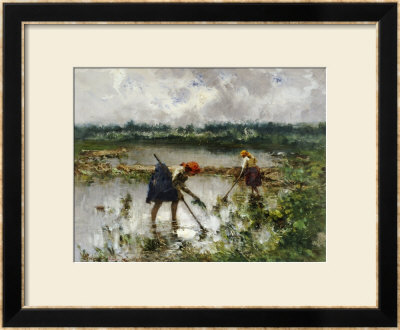 Women At Work In Rice Fields, 1895 by Pompeo Mariani Pricing Limited Edition Print image