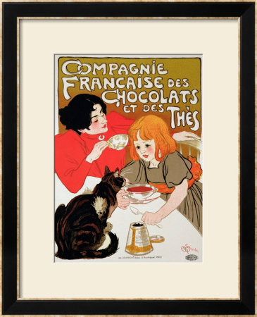 Reproduction Of A Poster Advertising The French Company Of Chocolate And Tea by Théophile Alexandre Steinlen Pricing Limited Edition Print image