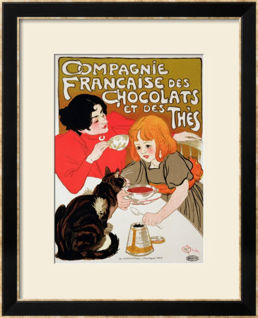 Reproduction Of A Poster Advertising The French Company Of Chocolate And Tea by Theophile Alexandre Steinlen Pricing Limited Edition Print image