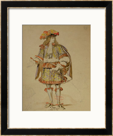 Costume Design For An 1847 Production Of Don Juan By Moliere At The Comedie Francaise by Achille Deveria Pricing Limited Edition Print image