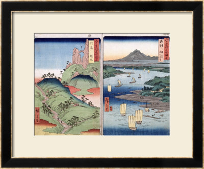 A Landscape And Seascape, Two Views From The Series 60-Odd Famous Views Of The Provinces by Ando Hiroshige Pricing Limited Edition Print image