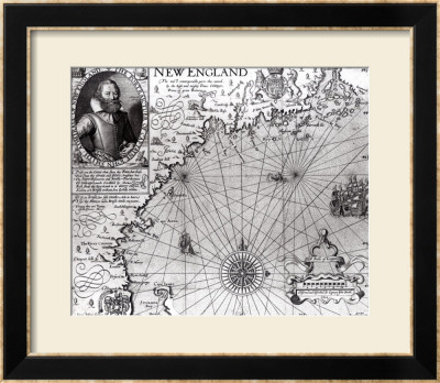 Map Of The Coast Of New England, Observed And Described By Captain John Smith (1580-1631) 1614 by Simon De Passe Pricing Limited Edition Print image