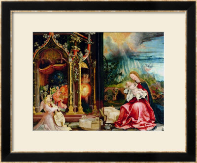Nativity And Concert Of Angels From The Isenheim Altarpiece, Central Panel by Matthias Grünewald Pricing Limited Edition Print image
