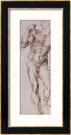 Sketch Of David With His Sling, 1503-4 by Michelangelo Buonarroti Pricing Limited Edition Print image