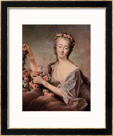 Portrait Of The Countess Du Barry As Flora by Francois Hubert Drouais Pricing Limited Edition Print image