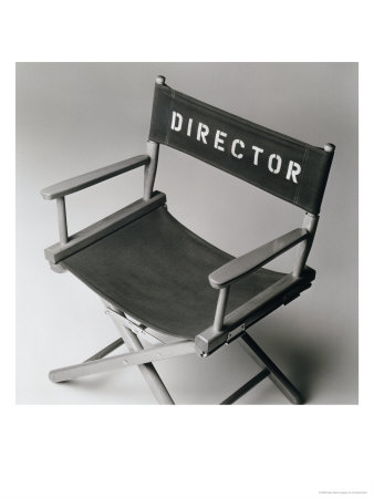 Black And White Image Of Director's Chair by Howard Sokol Pricing Limited Edition Print image