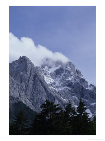 The Highest Mountain In Germany,Der Zugspitze,Peak Shrouded In Fog, Garmisch Partenkirchen, Germany by Taylor S. Kennedy Pricing Limited Edition Print image