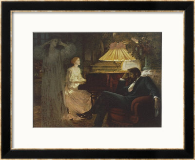 In A Reverie Induced By His Wife Playing The Piano He Hallucinates The Girl He Didn't Marry by Frank Bernard Dicksee Pricing Limited Edition Print image