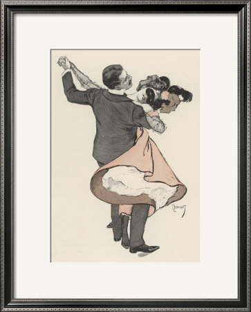 Two Dancers At The Munchen Carnival Abandon Themselves Uninhibitedly To The Delight Of The Waltz by Ferdinand Von Reznicek Pricing Limited Edition Print image