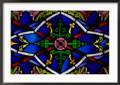 Detail Of Stained-Glass Window In A Church, New Orleans, Louisiana, Usa by Ray Laskowitz Pricing Limited Edition Print image