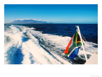 View Of Cape Town And Table Mountain From Ferry En Route To Robben Island, South Africa by Roger De La Harpe Pricing Limited Edition Print image