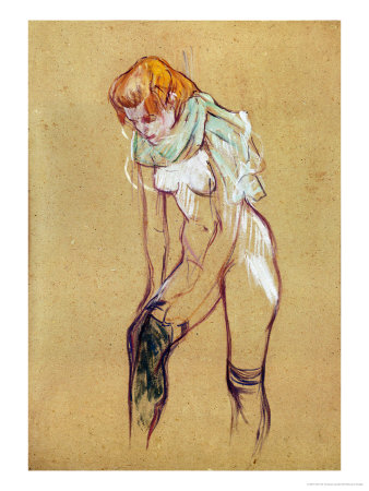 Woman Putting On Her Stockings, 1894 by Henri De Toulouse-Lautrec Pricing Limited Edition Print image
