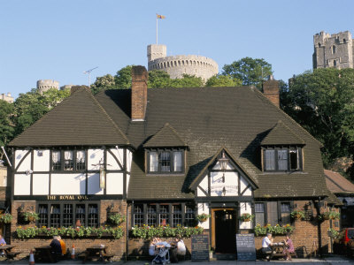 The Royal Oak Pub, Windsor Castle Behind, Windsor, Berkshire, England, United Kingdom by Brigitte Bott Pricing Limited Edition Print image