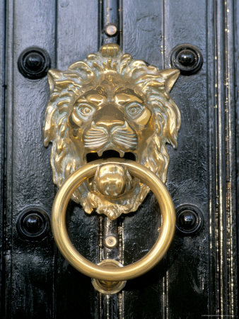 Close-Up Of A Lion Door Knocker, South Kensington, London, England, United Kingdom by Brigitte Bott Pricing Limited Edition Print image