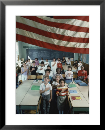 Children Pledging Allegiance To The Flag In A Nyc Public Elementary School by Ted Thai Pricing Limited Edition Print image