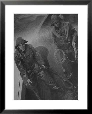 Naval Officers Working On A Ship During A Storm by George Strock Pricing Limited Edition Print image